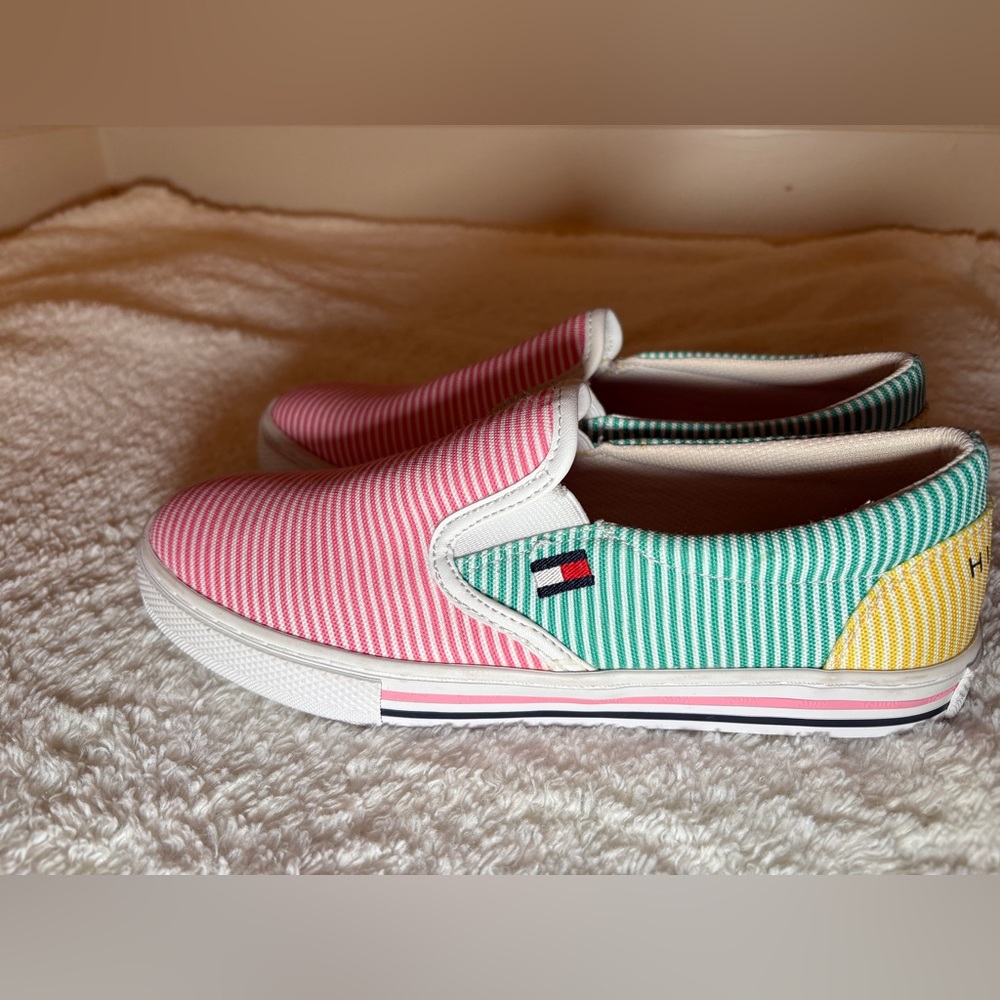 Tommy Hilfiger Multicolor Striped Slip-Ons